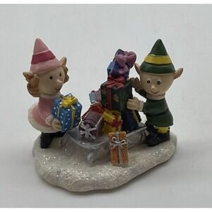 Hawthorne Village Rudolph Christmas Elf With Gifts On Sled 91362 B